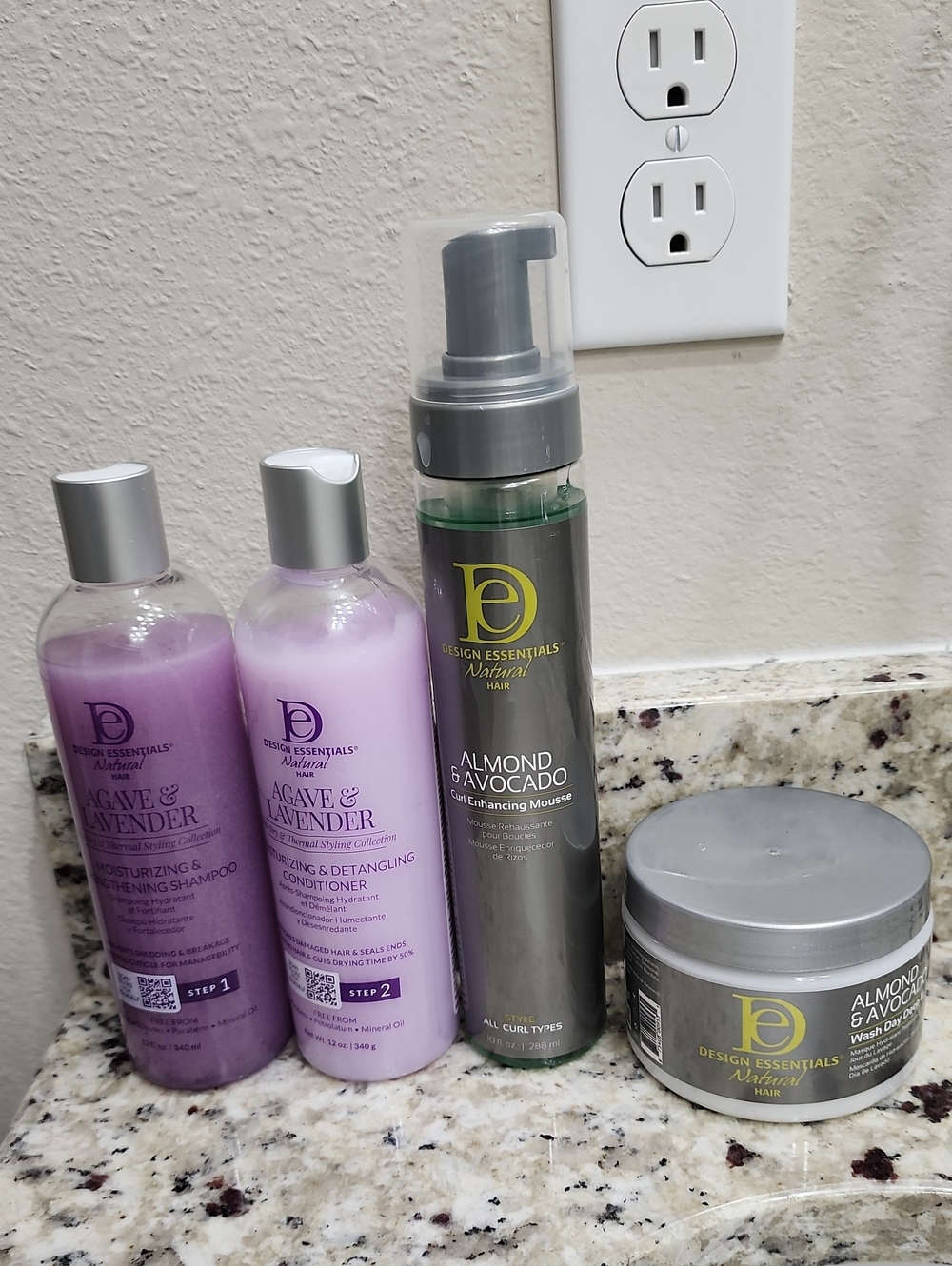Design Essentials Almond & Avocado Curl Mousse + Agave & Lavender Shampoo Set